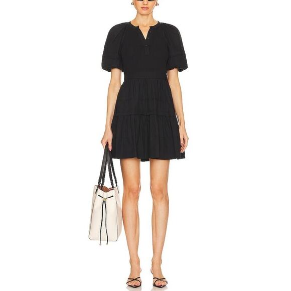 Ulla Johnson Amelia Mini Dress Black Noir Size 8 - Picture 1 of 8